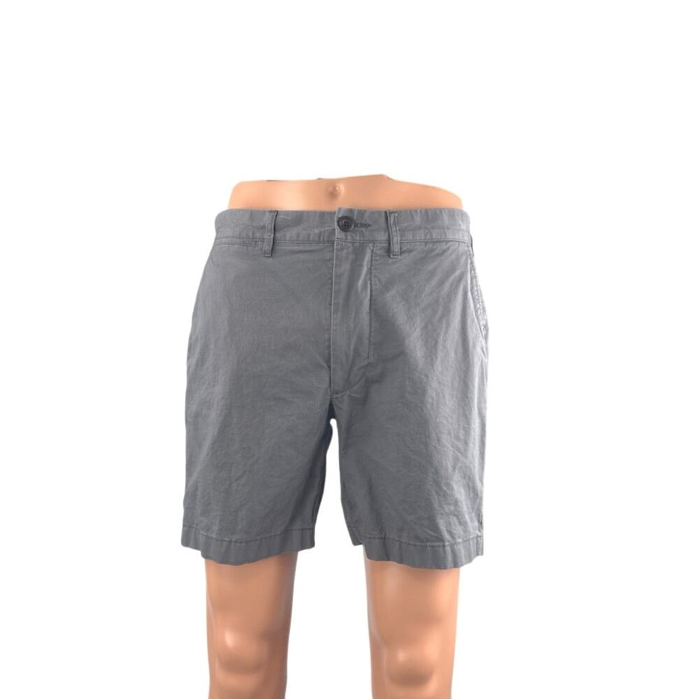 J.Crew Men's Gray Flat Front Mid Rise Casual Chino Khaki Bermuda Shorts Size L